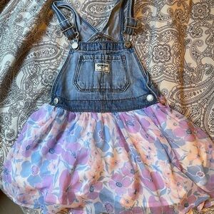 3/$12 OshKosh B'gosh Blue and Pink Kids Overall Dress